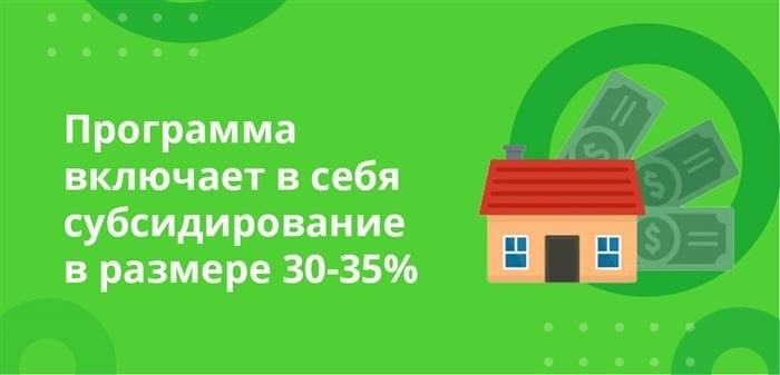 В рамках данной программы предусмотрено предоставление финансовой поддержки в размере от 30% до 35%.